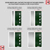Cottage Style Aruba 4 Composite Front Door Set with Single Side Screen - Hnd Flair Glass - Shown in Green