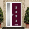 Cottage Style Aruba 4 Composite Front Door Set with Single Side Screen - Central Matisse Glass - Shown in Purple Violet