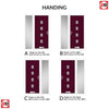 Cottage Style Aruba 4 Composite Front Door Set with Single Side Screen - Central Matisse Glass - Shown in Purple Violet