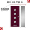 Cottage Style Aruba 4 Composite Front Door Set with Single Side Screen - Central Matisse Glass - Shown in Purple Violet