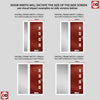 Cottage Style Aruba 4 Composite Front Door Set with Single Side Screen - Hnd Murano Red Glass - Shown in Red