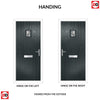 Cottage Style Aruba 1 Composite Front Door Set with Abstract Glass - Shown in Anthracite Grey