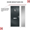 Cottage Style Aruba 1 Composite Front Door Set with Single Side Screen - Abstract Glass - Shown in Anthracite Grey