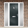 Cottage Style Aruba 1 Composite Front Door Set with Double Side Screen - Abstract Glass - Shown in Anthracite Grey