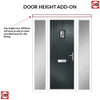Cottage Style Aruba 1 Composite Front Door Set with Double Side Screen - Abstract Glass - Shown in Anthracite Grey