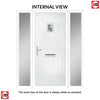 Cottage Style Aruba 1 Composite Front Door Set with Double Side Screen - Abstract Glass - Shown in Anthracite Grey