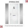Cottage Style Aruba 1 Composite Front Door Set with Double Side Screen - Abstract Glass - Shown in Anthracite Grey