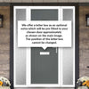 Cottage Style Aruba 1 Composite Front Door Set with Double Side Screen - Linear Glass - Shown in Mouse Grey
