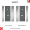 Cottage Style Aruba 1 Composite Front Door Set with Double Side Screen - Linear Glass - Shown in Mouse Grey