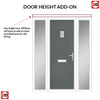 Cottage Style Aruba 1 Composite Front Door Set with Double Side Screen - Linear Glass - Shown in Mouse Grey