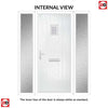 Cottage Style Aruba 1 Composite Front Door Set with Double Side Screen - Linear Glass - Shown in Mouse Grey