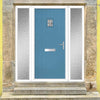 Cottage Style Aruba 1 Composite Front Door Set with Double Side Screen - Matisse Glass - Shown in Pastel Blue