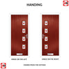 Cottage Style Aruba 4 Composite Front Door Set with Hnd Murano Red Glass - Shown in Red