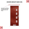 Cottage Style Aruba 4 Composite Front Door Set with Hnd Murano Red Glass - Shown in Red