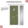 Cottage Style Aruba 1 Composite Front Door Set with Single Side Screen - Ice Edge Glass - Shown in Reed Green