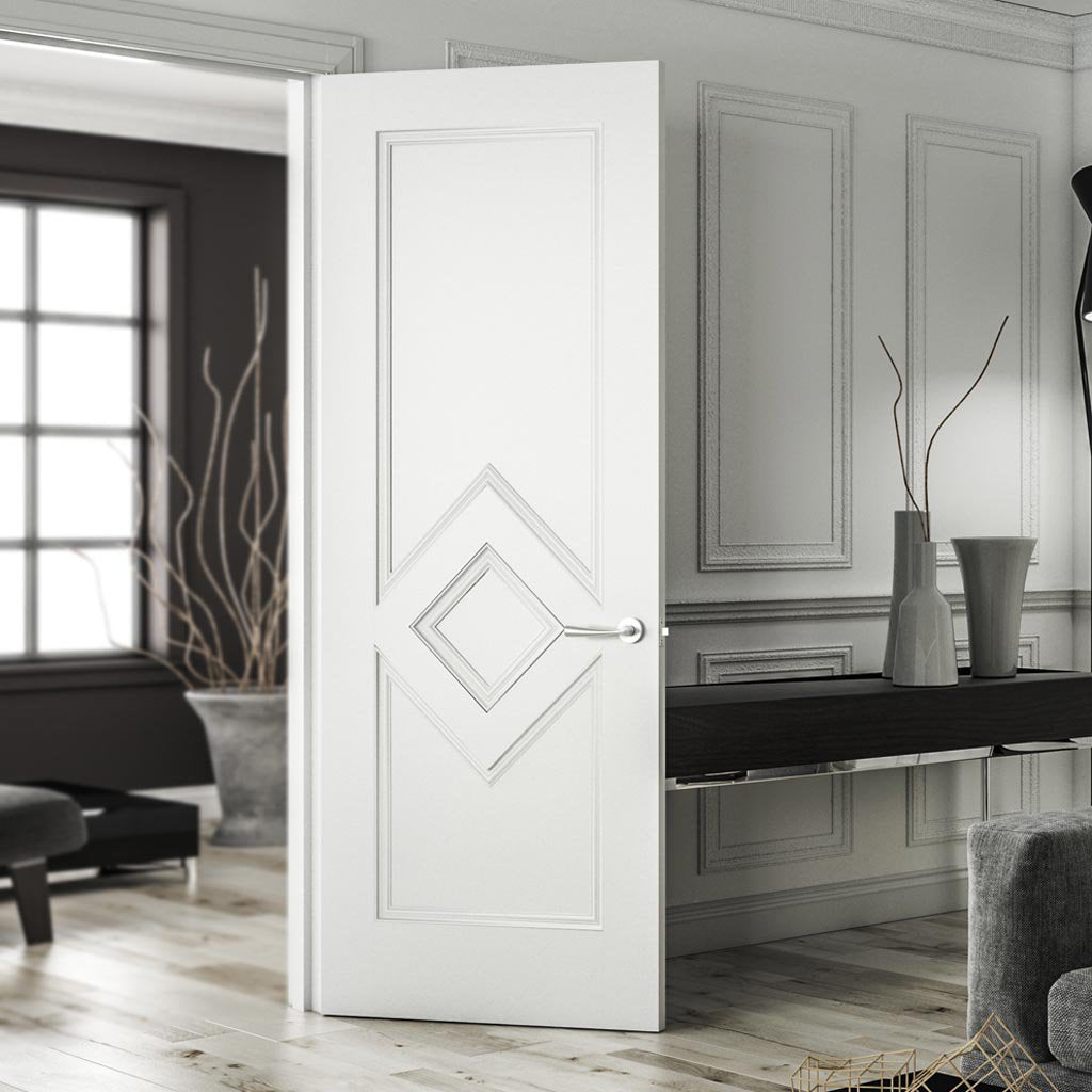 Deanta white primed panelled interior door