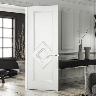 Image: Deanta white primed panelled interior door