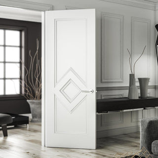 Image: Bespoke Ascot White Primed Panel Internal Door