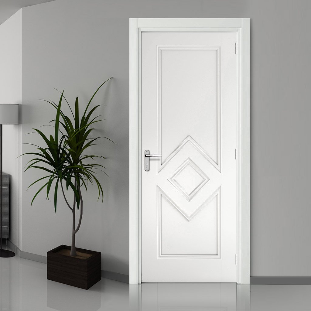 Bespoke Ascot White Primed Fire Internal Door - 1/2 Hour Fire Rated