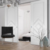 Double Sliding Door & Wall Track - Ascot Whit Primed Panel Door