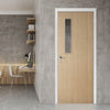 Bespoke Fire Door - Flush American Ash Veneer - 30 Minute Fire Rated - Clear Glass - 08 - Prefinished