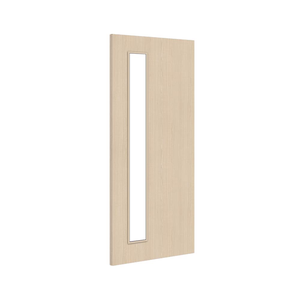 Bespoke Fire Door - Flush American Ash Veneer - 30 Minute Fire Rated - Clear Glass - 06 - Prefinished