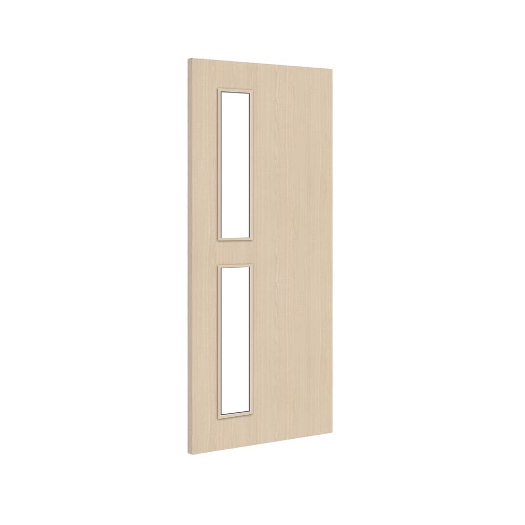 Bespoke Fire Door - Flush American Ash Veneer - 30 Minute Fire Rated - Clear Glass - 07 - Prefinished