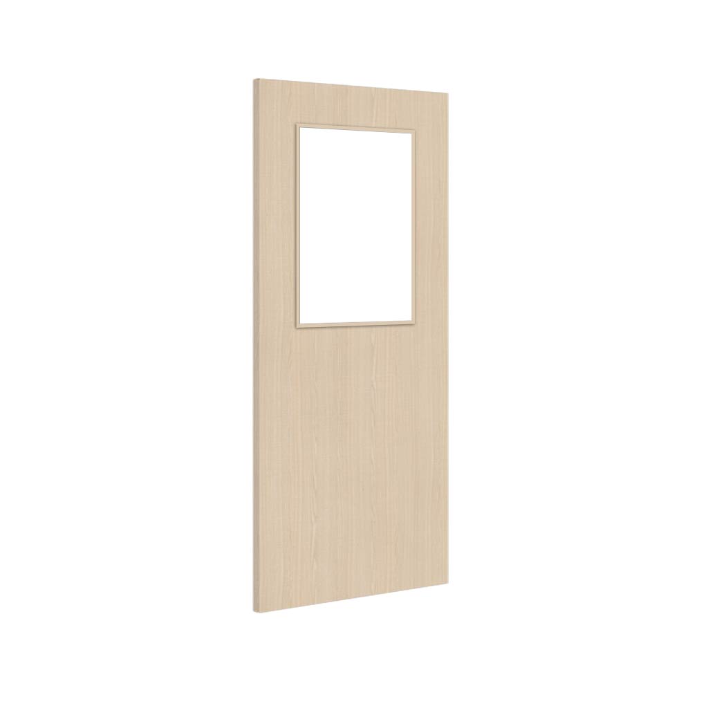 Bespoke Fire Door - Flush American Ash Veneer - 30 Minute Fire Rated - Clear Glass - 01 - Prefinished