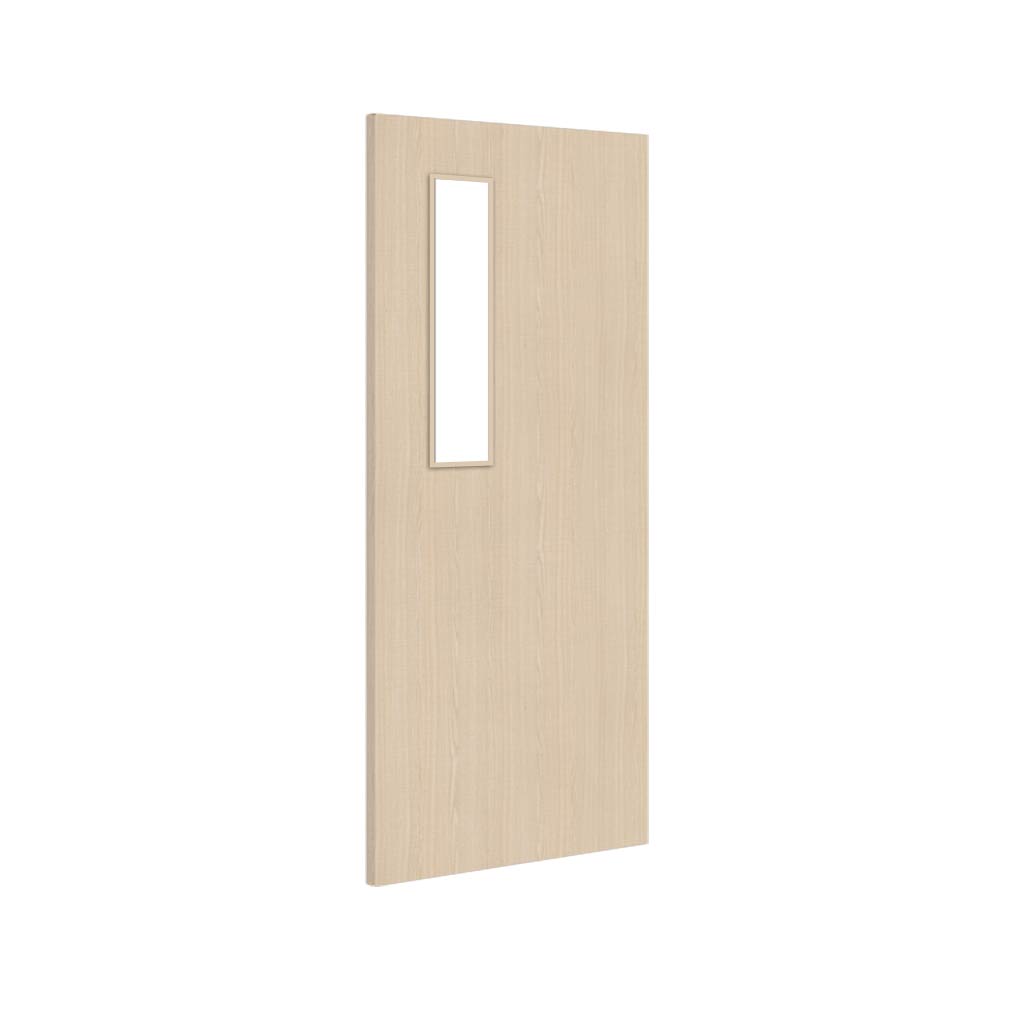 Bespoke Fire Door - Flush American Ash Veneer - 30 Minute Fire Rated - Clear Glass - 08 - Prefinished