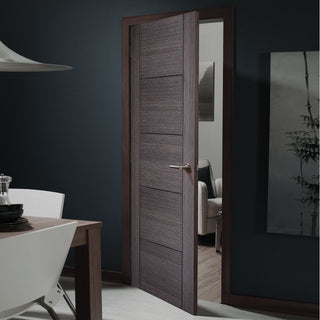 Image: Modern flush grey colour interior door