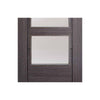 Two Folding Doors & Frame Kit - Vancouver 4 Pane Ash Grey 2+0 - Clear Glass - Prefinished