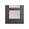 Five Folding Doors & Frame Kit - Vancouver 4 Pane Ash Grey 3+2 - Clear Glass - Prefinished