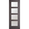 Six Folding Doors & Frame Kit - Vancouver 4 Pane Ash Grey 3+3 - Clear Glass - Prefinished