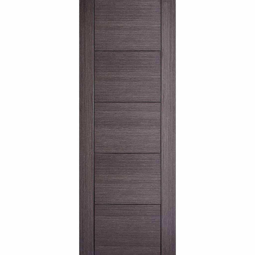 Minimalist Wardrobe Door & Frame Kit - Two Vancouver Flush Ash Grey Doors - Prefinished