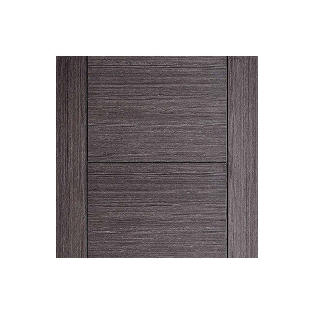 Two Sliding Wardrobe Doors & Frame Kit - Vancouver Flush Ash Grey Door - Prefinished