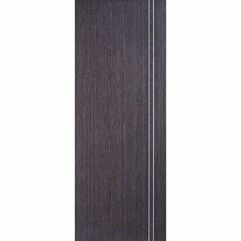 Double Sliding Door & Wall Track - Zanzibar Ash Grey Doors - Prefinished
