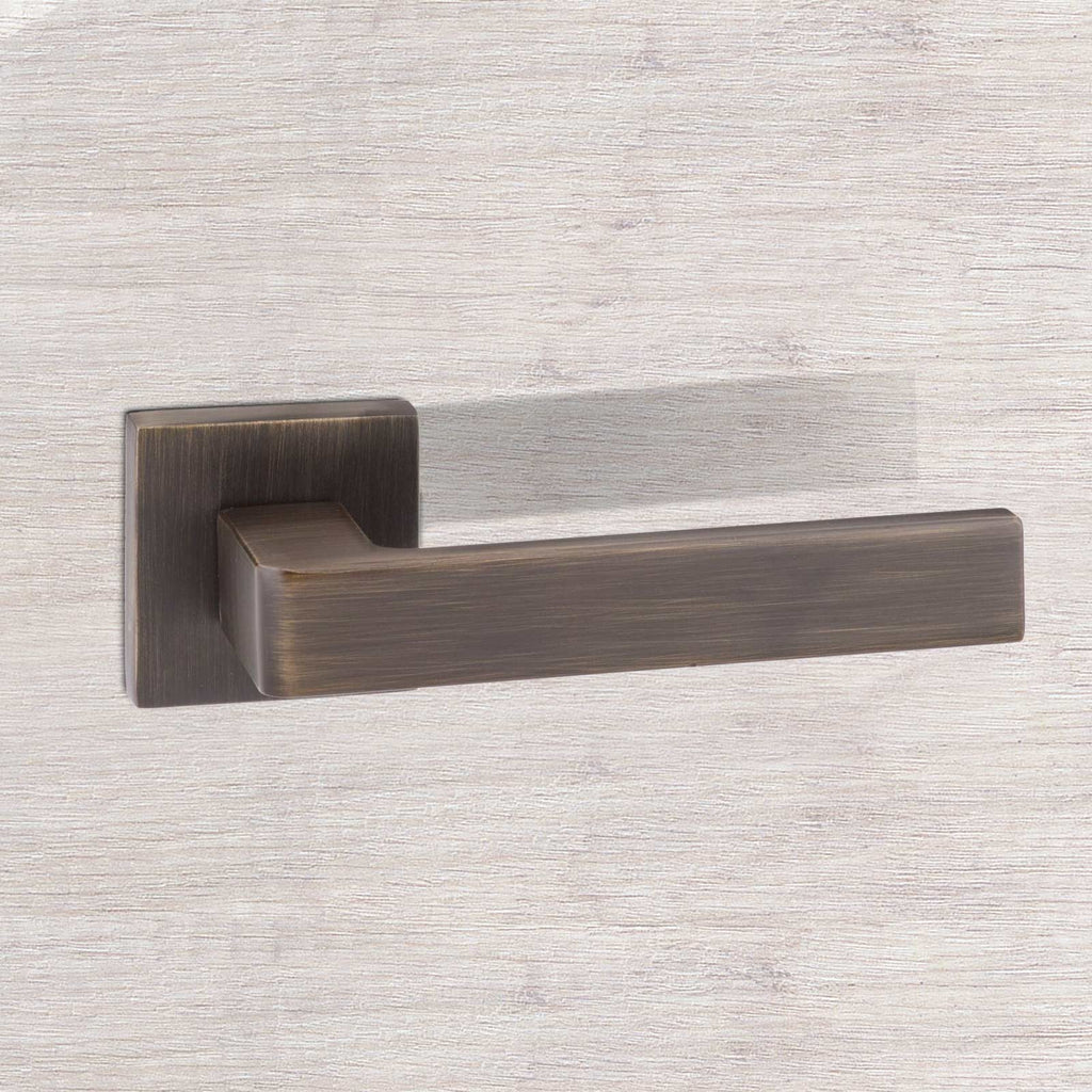 Asti Forme Designer Lever on Minimal Square Rose - Urban Bronze