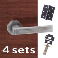Four Pack Forme Asti Designer Lever on Minimal Round Rose - Urban Graphite