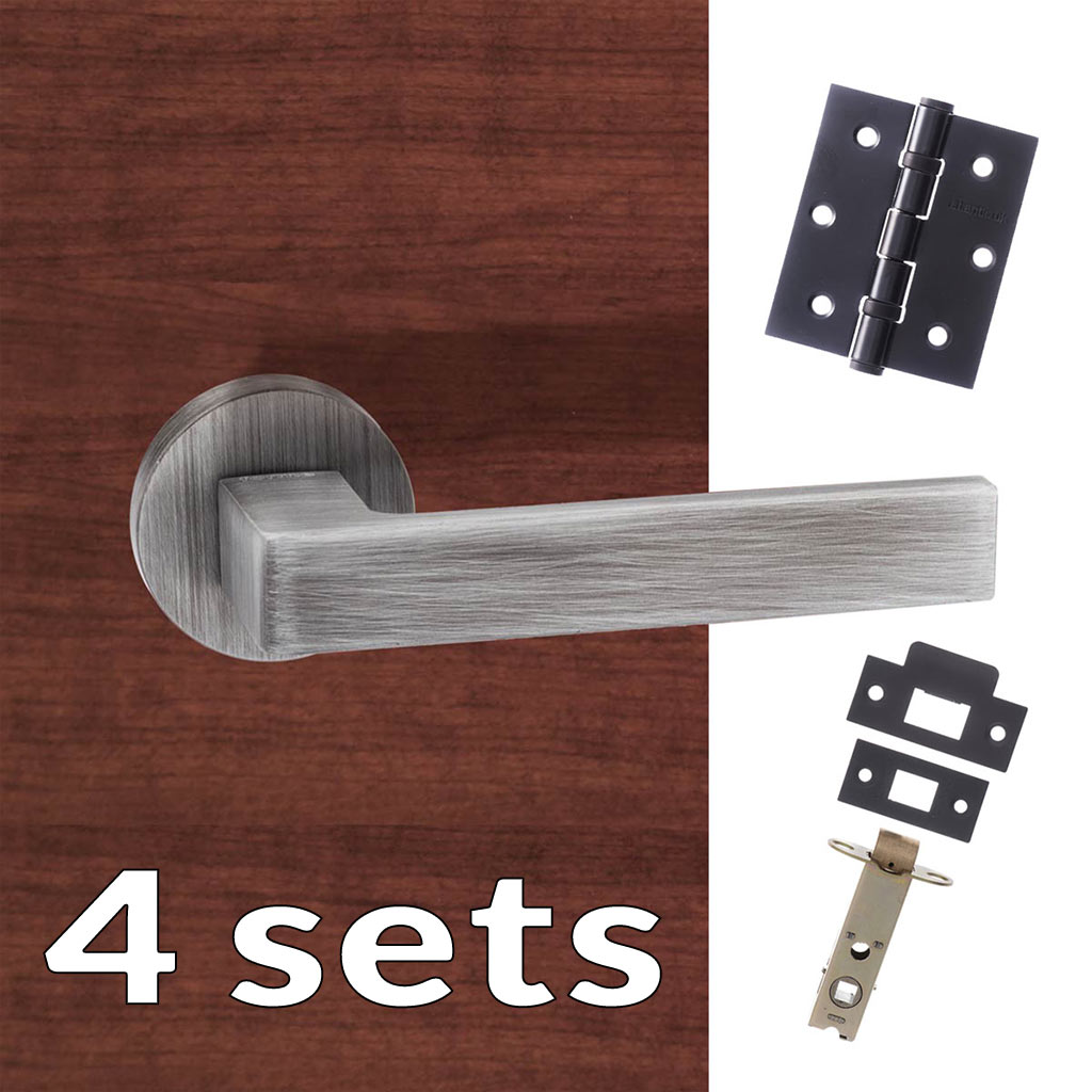 Four Pack Forme Asti Designer Lever on Minimal Round Rose - Urban Graphite