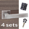 Four Pack Asti Forme Designer Lever on Minimal Square Rose - Urban Graphite