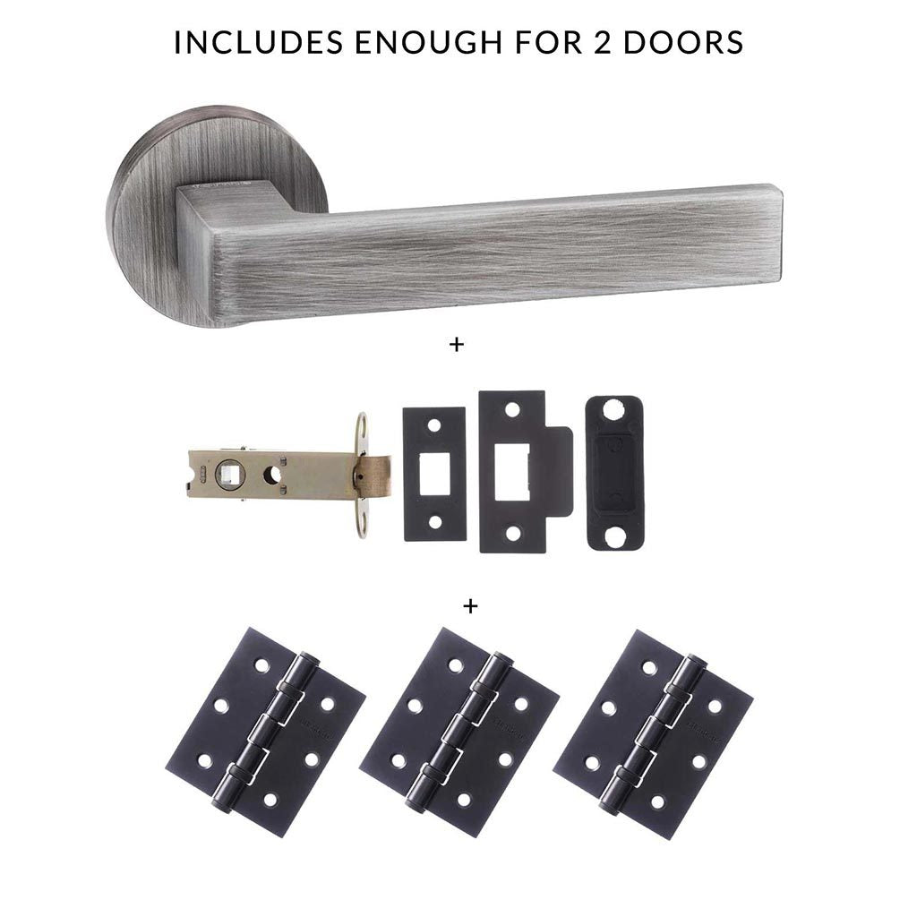 Forme Asti Designer Lever on Minimal Round Rose - Urban Graphite Handle Pack