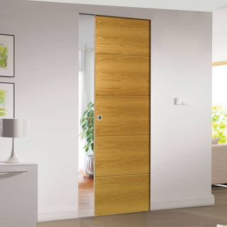 Image: Augusta Oak Absolute Evokit Single Pocket Door - Prefinished
