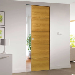 Image: Augusta Oak Absolute Evokit Single Pocket Door - Prefinished