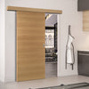 Single Sliding Door & Wall Track - Augusta Real American White Oak Crown Cut Veneer Door - Prefinished