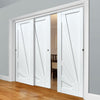 Three Sliding Doors and Frame Kit - Calypso Aurora White Primed Door