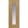 Single Sliding Door & Track - Axis Shaker Oak Door - Clear Glass - Prefinished