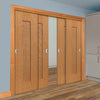 Four Sliding Doors and Frame Kit - Axis Oak Shaker Door - Prefinished