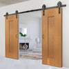 Double Sliding Door & Track - Axis Shaker Oak Panelled Doors - Prefinished