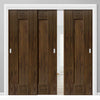 Three Sliding Doors and Frame Kit - Axis Walnut Shaker Door - Prefinished