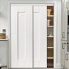 Two Sliding Wardrobe Doors & Frame Kit - Axis White Primed Door